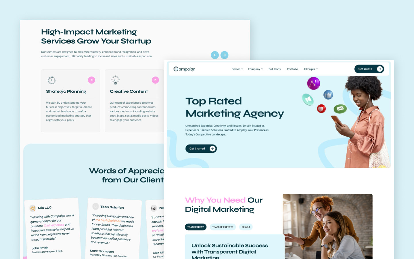 Agency Website Full Stack Development